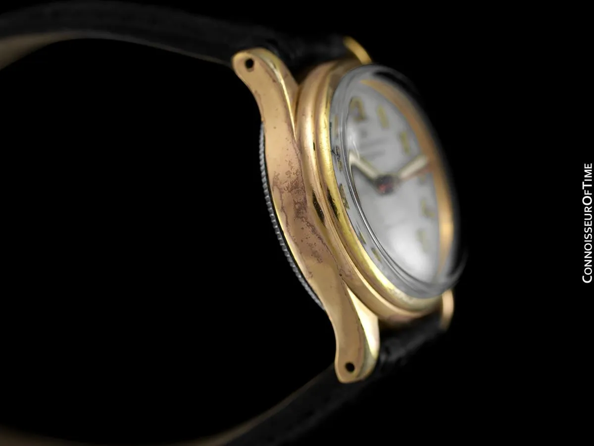 1940's Rolex Oyster Falcon Vintage Mens Midsize "Boys" WWII Military Style Watch - 14K Gold Filled & Stainless Steel