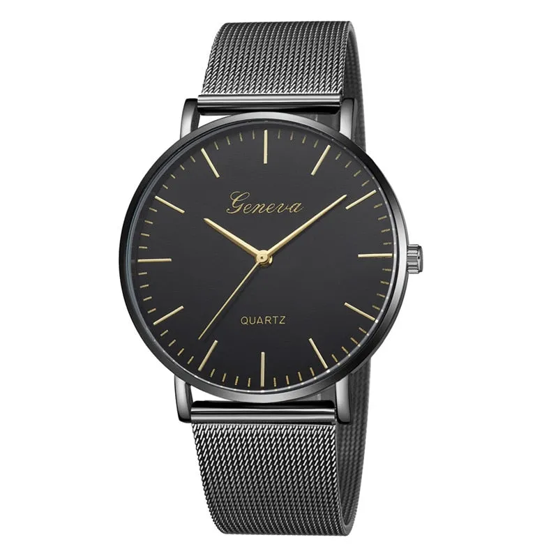 Constance James Black Stainless Steel Quartz Watch