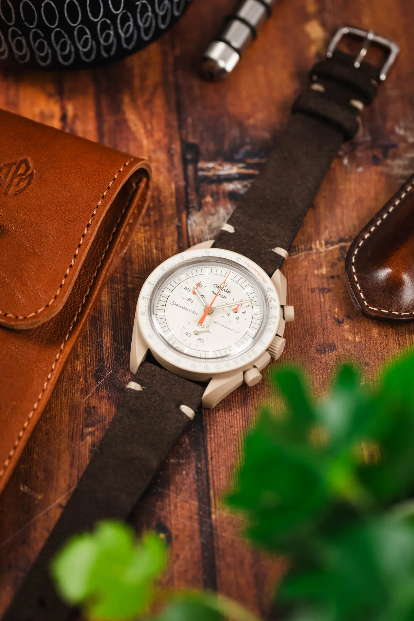 RIOS1931 HUDSON Genuine Suede Leather Watch Strap in MOCHA